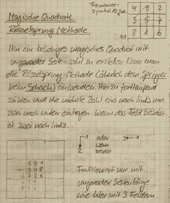 Magische Quadrate Roesselsprungmethode